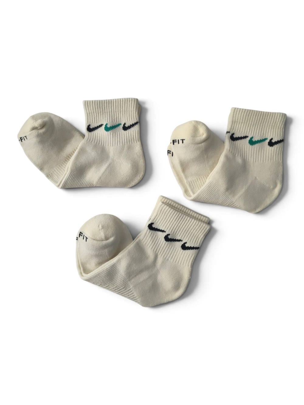 3 pair Nike Everyday Plus Cushioned Ankle Socks Cream Size Large - Unisex - NEW